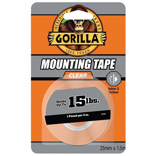 Gorilla 1.5m Clear Mounting Tape