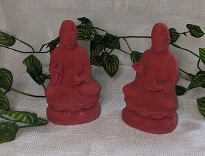 Cinnabar Quan Yin Statue Figure - Etsy