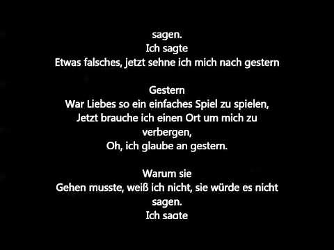 The Beatles - Yesterday [Deutsche Übersetzung / German Lyrics]