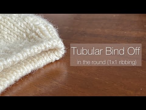 Tubular Bind Off in the Round (1x1 ribbing)