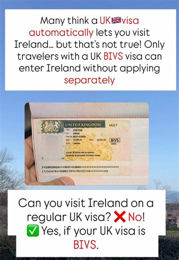 1.\tPassport Requirement \t•\tMust have a valid passport from your country. \t2.\tVisa Type \t•\tBIVS (British Irish Visa Scheme) visa holders can travel to Ireland directly. \t•\tOthers need a separate Ireland visa, even if they have UK visa. \t3.\tFinancial Requirement \t•\tProof of sufficient funds for your stay in Ireland. \t4.\tPurpose of Visit \t•\tTourism, business, study, or visiting family/friends. \t•\tMust provide supporting documents (invitation, admission letter, etc.). \t5.\tTravel