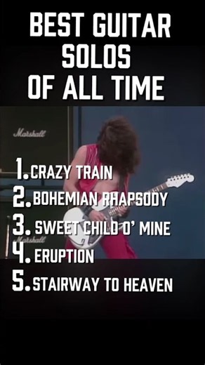 Best guitar solos of all time. #guitarsolo #gunsnroses #eruption #stairwaytoheaven #ranking #guitar