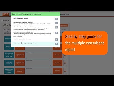 Multiple consultant report step by step guide