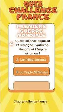 Quiz Première Guerre mondiale : 5 questions pour tester tes connaissances 🌍 #culturegenerale #quiz