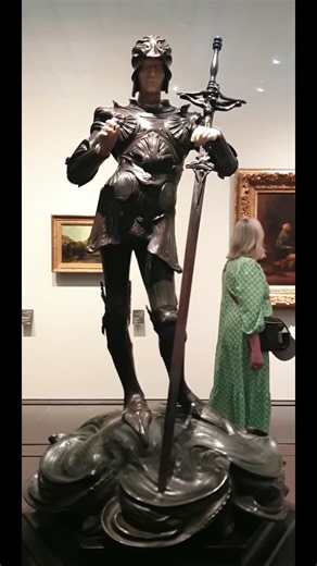 Ancient Chainmail Vest and Art Statue