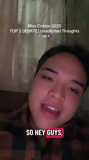 It’s giving business pitch 😆 miss cosmo 2025 top 2 debate unsolicited thoughts lol #misscosmo2025 #philippines #usa #chelseafernandez #yolondalinquist