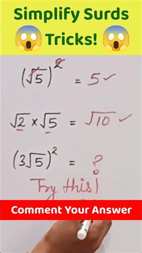 🔥 Simplify Surds Tricks! 🔥 || Multiply Tricks || Math || #maths #mathstricks (055)