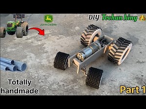 How to make John Deere tractor using dc gear motor.DIY John Deere tractor with pvc pipe at home