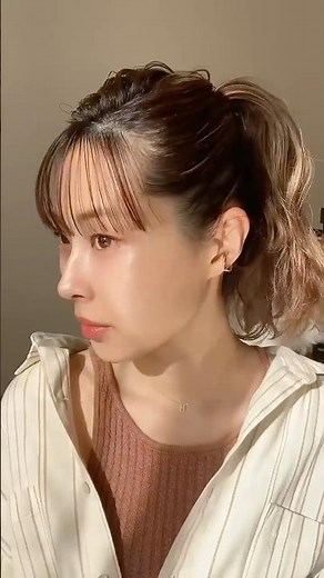 ぱっつん前髪セルフカット✂︎失敗しないからやってみてね🙆‍♀️#前髪カット #前髪アレンジ #ヘアアレンジ