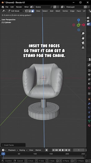 Blender 3d | How to make an Inflated chair 😤🌎🧩🛋️ #blender3d #blendercommunity #blenderanimation #b3d #fyp #internetboy #blenderart #3d