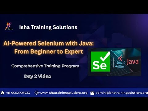 Selenium with Java Day 2 Video On 4th Dec 2025.Call or WhatsApp us on +91-9052903733 to Enroll