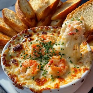 Cheesy Shrimp & Crab Bake Dip ⭐ Ingredients Seafood Base • 200 g shrimp (chopped small) • 200 g crab meat (fresh, canned, or imitation) • 1 tbsp butter • 2 garlic cloves (minced) • ½ tsp paprika • Salt & pepper Creamy Dip Mixture • 200 g cream cheese (softened) • ½ cup mayonnaise • ¼ cup sour cream • 1 cup shredded mozzarella • ½ cup shredded cheddar • ¼ cup grated parmesan • 1 tbsp lemon juice • 1 tbsp chopped parsley • Optional: ½ tsp Old Bay or Cajun seasoning for extra flavor Topping • Extra