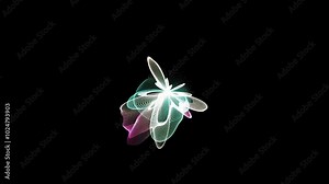 4K Abstract Wave Lines, Dynamic light trails in the vibrant abstract environment on a black background