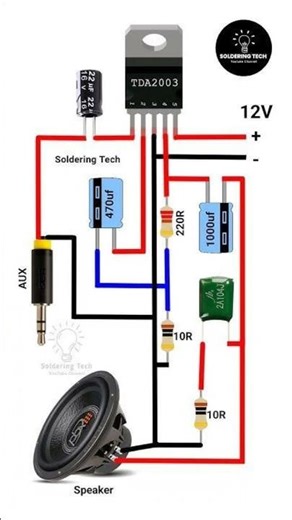 Tda 2030 ic amplifier circuit diagram #shots #diy