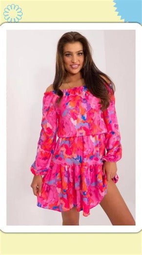 Women’s Multicolor Mini Long Sleeve Boat Neck Dress