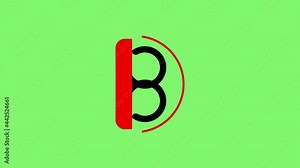 letter b logo animation with flashing