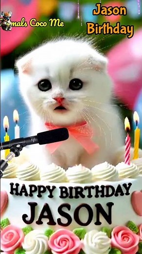 HAPPY BIRTHDAY TO YOU JASON | BIRTHDAY SONG WITH NAMES | Adorable Cute Cat 😺 #happybirthday