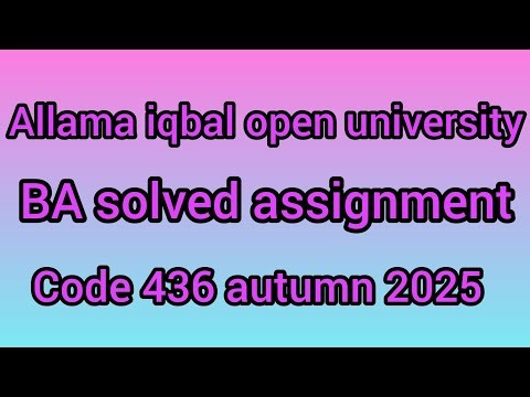 Aiou BA assignments autumn 2025 code 436 #aiou solved assignments