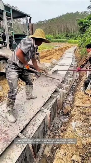Hand-Poured Concrete Path Using Modular Formwork
