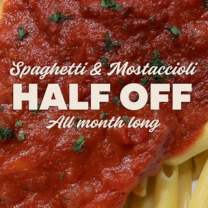 We’ve been pairing fresh pasta with our original marinara and meat sauces for more than 70 years, and this month we’re sharing the love! Take half off spaghetti and mostaccioli all February long with promocode PASTA50 #ForTheLoveOfSauce . . . Valid for dine-in or carry-out Spaghetti and Mostaccioli entrées only. Not valid with any other discount or specials. Expires 2-29-24. | Buddy's Pizza