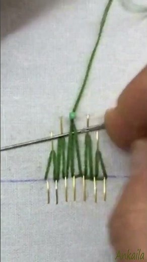 Elevate Your Embroidery with 3D Leaf Designs Using Needle Weaving Stitch and Safety Pins!