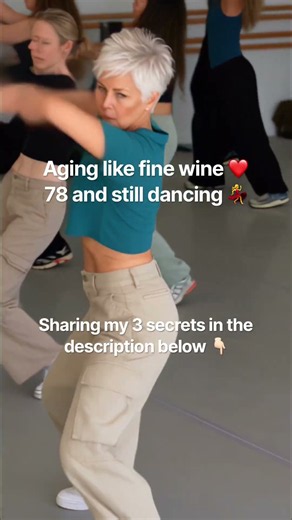 78 and still dancing! Sharing my 3 secrets below 👇🏻 #over50 #aginggracefully #aginglikefinewine