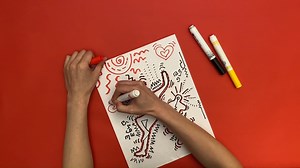 Create your own artwork inspired by the work of Broad collection artist Keith Haring. In this video, you'll learn how to create a drawing full of energy and emotion inspired by Haring's distinctive pop-graffiti aesthetic, which used bold lines, vivid colors, and symbols. While much of the artist's work responded to contemporary social and political issues, the artist aimed to make his art accessible to everyone. ____ Special thanks to Leading Partner East West Bank and supporting partner Land Ro