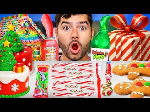 1000 Christmas Snacks vs Cavities Challenge!? ASMR Mukbang