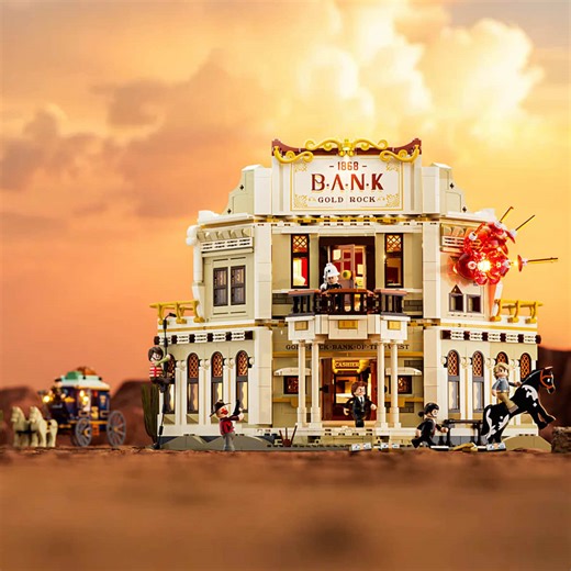 Luxury Western-Themed Bank #bricks #cyberpunk #lumibricksizakaya #building