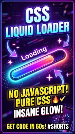 How to Create a Glowing Liquid Progress Bar with CSS ✨💻#shorts #viral #css #webdesign