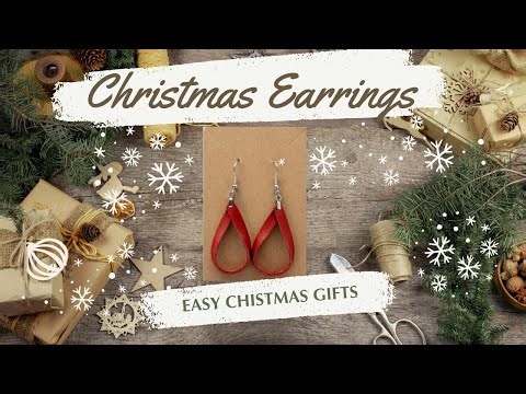 DIY Leather Earrings for Christmas | Easy Scrap Leather Craft