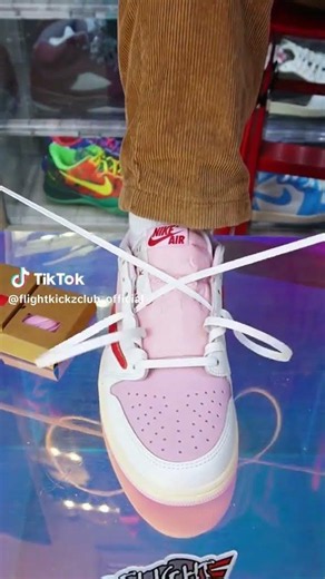 how to double lace the Travis Scott jordan 1 low shy pink or tropical pink