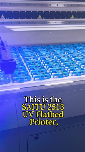 #UV #flatbed printer 2513 with #scanner. 15cm automatic lifting system. It is very suitable for high-efficiency printing of irregular-shaped products! #uvFlatbed #2513
