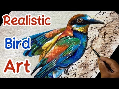 Easy Bird Drawing 🦜 with Colored Pencils & Markers