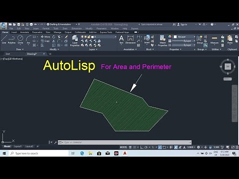 AutoLisp for area and perimeter | display in AutoCAD with lisp ||