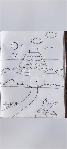 How to draw Scenery House #drawing #scenery #house