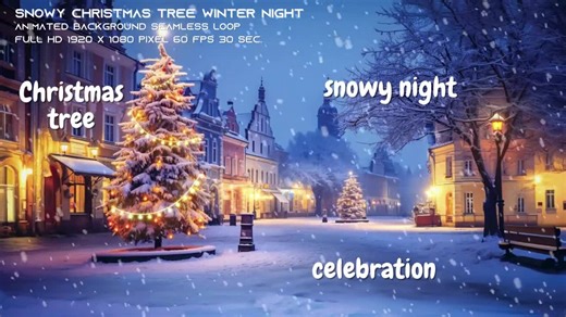 Animated Snowy Christmas Tree Virtual Background: Seamless Lofi Winter Night (digital Download) - Etsy