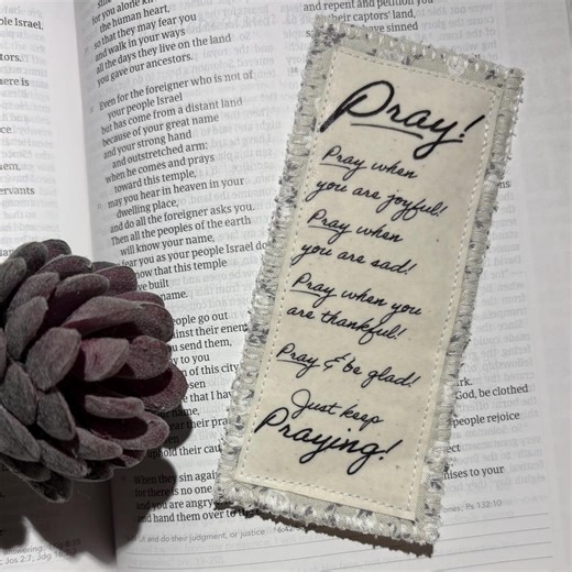 Mini Patchwork Quilt Handmade Bookmark With Pray Poem, Book Reading, Greens|multi Cotton Fabric - Etsy