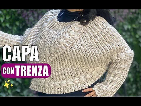 💥 Cómo tejer esta Capa o Poncho con Mangas y Trenza | Muy Fácil y Rápido |Yo Tejo con Laura Cepeda 💥