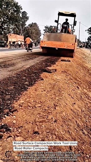 Road Surface Compaction Work Tool Using Road Roller Compactor #worktool