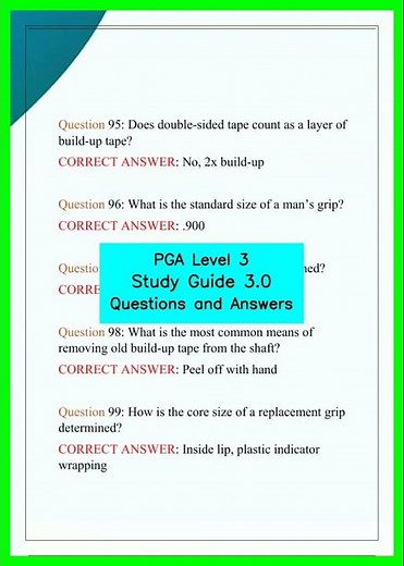 PGA Level 3 Study Guide 3 0 Questions and Answers video