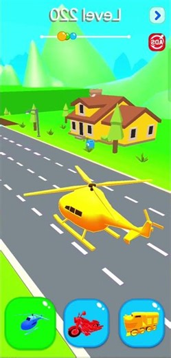 shape shifting 3d games level 220 #train #helicopter #racing