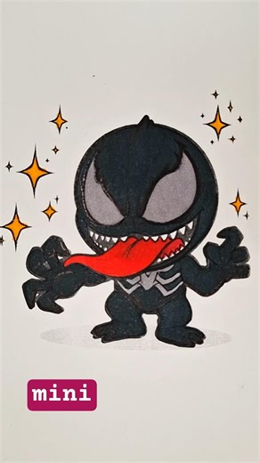 Chibi Venom: The Cutest Symbiote in the Universe! 🖤✨