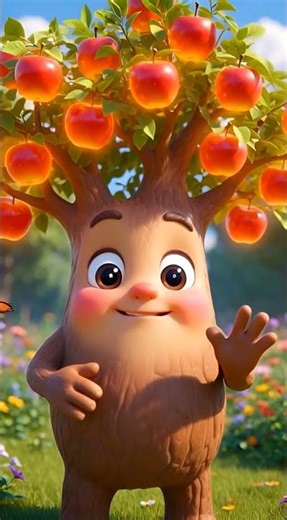 🍎 Talking Apple Tree Gives a Sweet Message! #usa #usashorts #usababy #shorts
