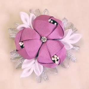 Easy cute hair clip from ribbon, ribbon craft , 🎀🎊 | Hobby Time