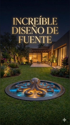 Increíble diseño de Fuente 🦑⛲#garden #fuente #construccion