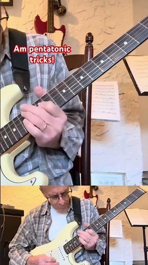 Am pentatonic ladders - note names! #guitar #guitarlessons