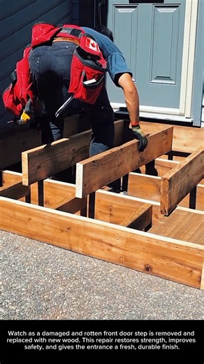 Replacing a Rotten Front Door Step with New Wood | Carpentry