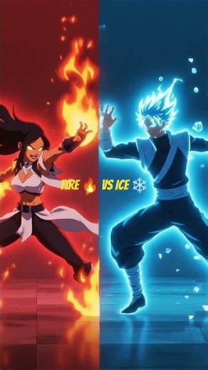 Fire 🔥 vs Ice ❄️ | Elemental Anime Dance Battle ⚡ Split Screen Showdown