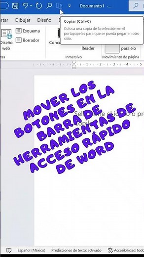 Mueve los botones en la barra de herramientas de acceso rápido #profecadena #wordtips #word365 #word